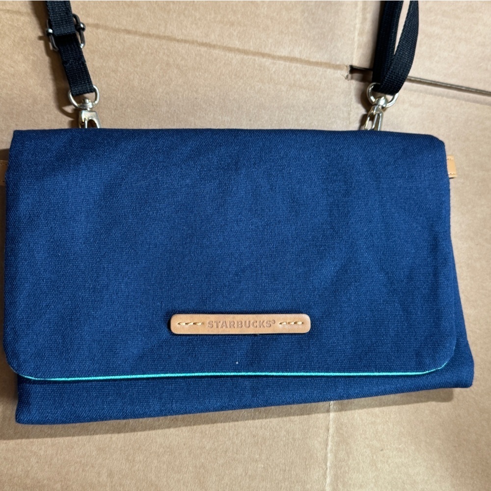 Starbucks korea x Rawrow Collaboration official Foldable Navy Cross‎ Bag Limited